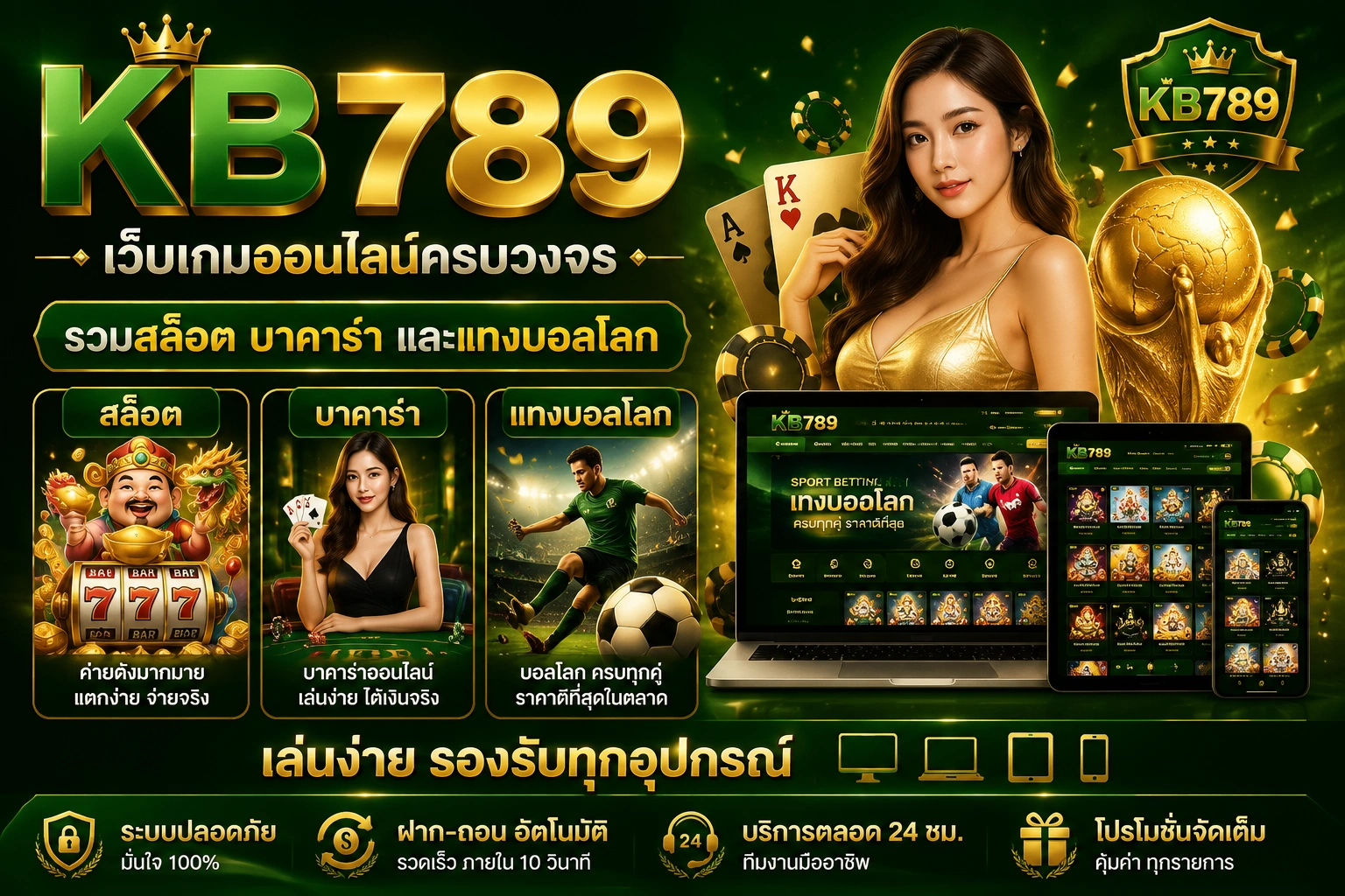 kb789 เว็บเกมออนไลน์ครบวงจร รวมสล็อต บาคาร่า และแทงบอลโลก เล่นง่าย รองรับทุกอุปกรณ์